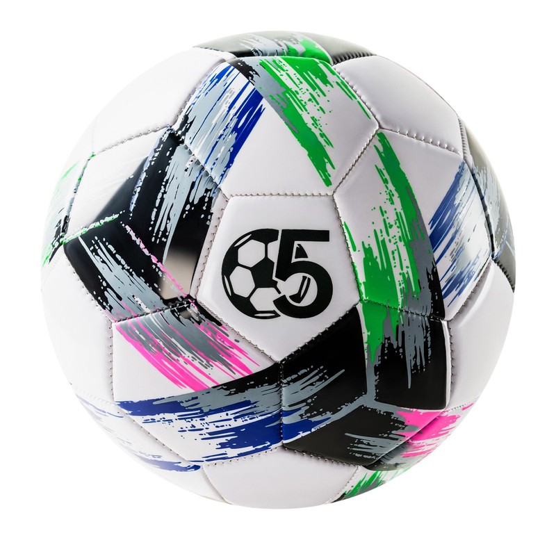 Soccer Ball Size 5 Deflated – Bright Tri-Color Design, Vibrant & Multicolor I…