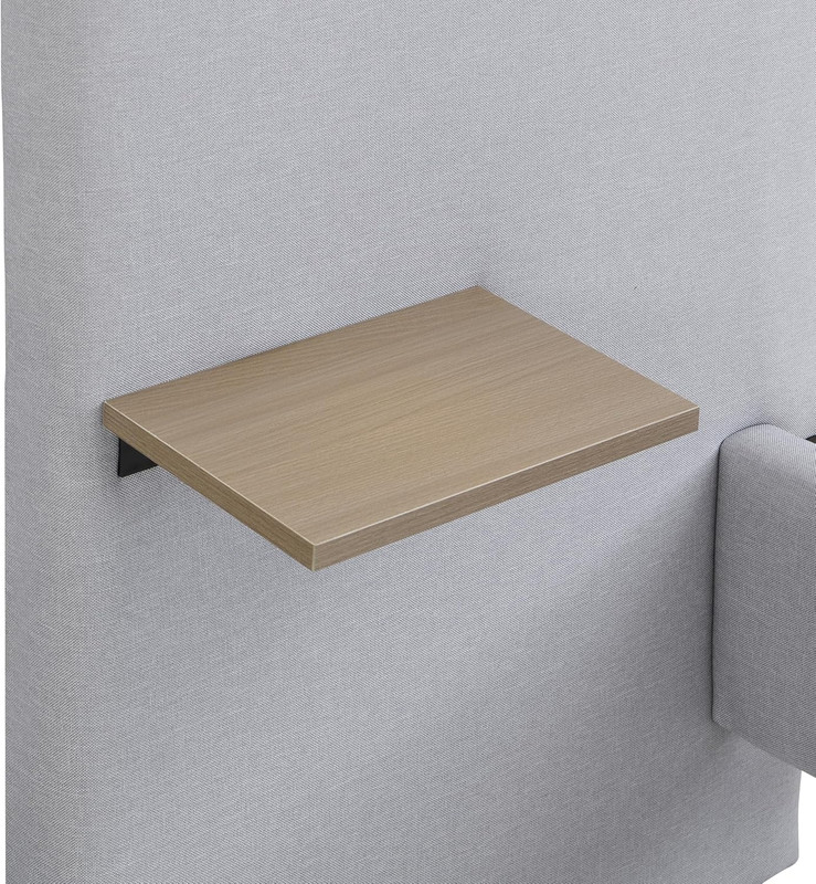 Stylish Queen Bed Frame with Lights & Shelves, Easy Assembly, Grey Linen gallery