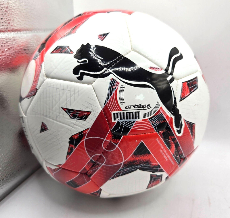NEW PUMA Orbita 6 Red [US 5] White Training Football Soccer Ball Puma MS
